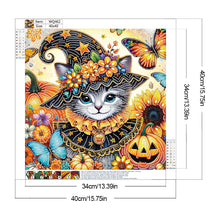 Load image into Gallery viewer, Halloween Cat 40*40CM(Canvas) Partial Special Shaped Drill Diamond Painting
