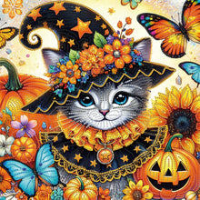Load image into Gallery viewer, Halloween Cat 40*40CM(Canvas) Partial Special Shaped Drill Diamond Painting
