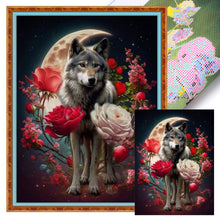 Load image into Gallery viewer, Yishu - Wolf And Flower - 40*53CM 11CT 3 Stamped Cross Stitch

