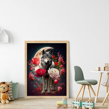 Load image into Gallery viewer, Yishu - Wolf And Flower - 40*53CM 11CT 3 Stamped Cross Stitch
