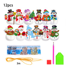 Load image into Gallery viewer, 12Pcs Acrylic Christmas Hanging Diamond Painting Art Kits for Christmas Tree
