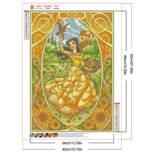 Princess Belle 40*55CM(Canvas) Full Round Drill Diamond Painting