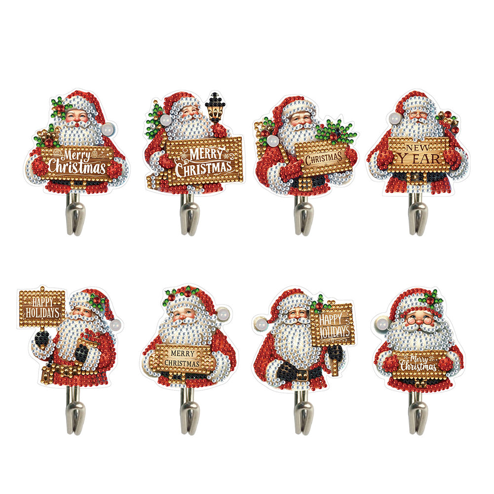 8Pcs Christmas Santa Claus Diamond Art Hanging Hooks DIY Diamond Painting Hooks