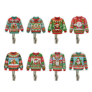 8Pcs Christmas Winter Sweater Diamond Art Hanging Hooks Diamond Painting Hooks