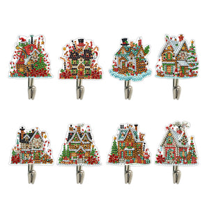 8Pcs Christmas Cottage Diamond Art Hanging Hooks Diamond Painting Hooks Crafts