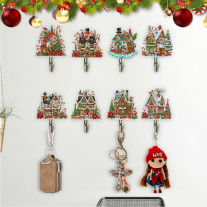8Pcs Christmas Cottage Diamond Art Hanging Hooks Diamond Painting Hooks Crafts