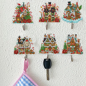 8Pcs Christmas Cottage Diamond Art Hanging Hooks Diamond Painting Hooks Crafts