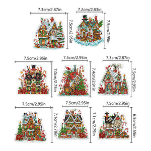 8Pcs Christmas Cottage Diamond Art Hanging Hooks Diamond Painting Hooks Crafts