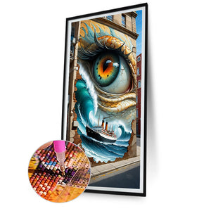 Wall-Eyes, Ship, And Sea 40*75CM(Canvas) Full Round Drill Diamond Painting
