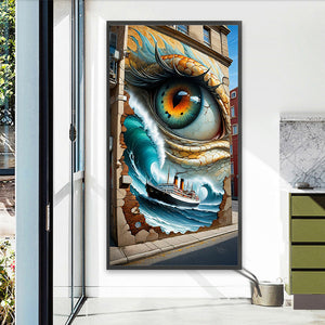 Wall-Eyes, Ship, And Sea 40*75CM(Canvas) Full Round Drill Diamond Painting