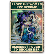 Load image into Gallery viewer, Retro Illustration Of A Pterosaur Girl 35*45CM(Canvas) Full Round Drill Diamond Painting
