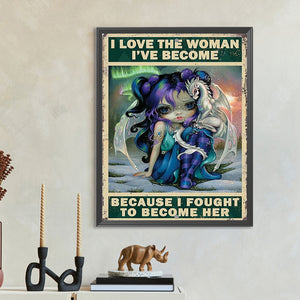 Retro Illustration Of A Pterosaur Girl 35*45CM(Canvas) Full Round Drill Diamond Painting