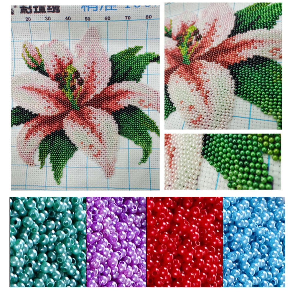 Heart Cross Stitch Bead Keychain Beadwork Embroidery Keychain for Adults