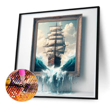 Load image into Gallery viewer, 3D Sailboat Frame 40*40CM(Canvas) Full Round Drill Diamond Painting
