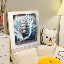 Load image into Gallery viewer, 3D Ocean Waves And Sailboat Frame 40*40CM(Canvas) Full Round Drill Diamond Painting
