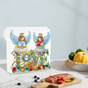 Acrylic Double Sided Christmas 5D DIY Diamond Art Paper Towel Storage Rack Decor