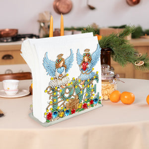 Acrylic Double Sided Christmas 5D DIY Diamond Art Paper Towel Storage Rack Decor
