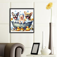 Load image into Gallery viewer, Bathing Baby Puppy 40*40CM(Canvas) Full Round Drill Diamond Painting
