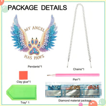 Load image into Gallery viewer, Acrylic Special Shape Winged Dog Paw DIY Diamond Art Pendant Kit for Wall Window
