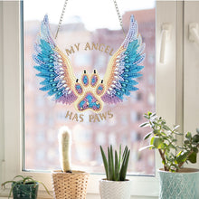 Load image into Gallery viewer, Acrylic Special Shape Winged Dog Paw DIY Diamond Art Pendant Kit for Wall Window
