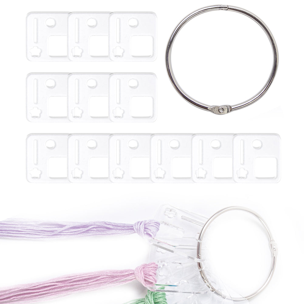 12Pcs Acrylic Cross Stitch Wire Wrapping Board Embroidery Thread Organizer Tool