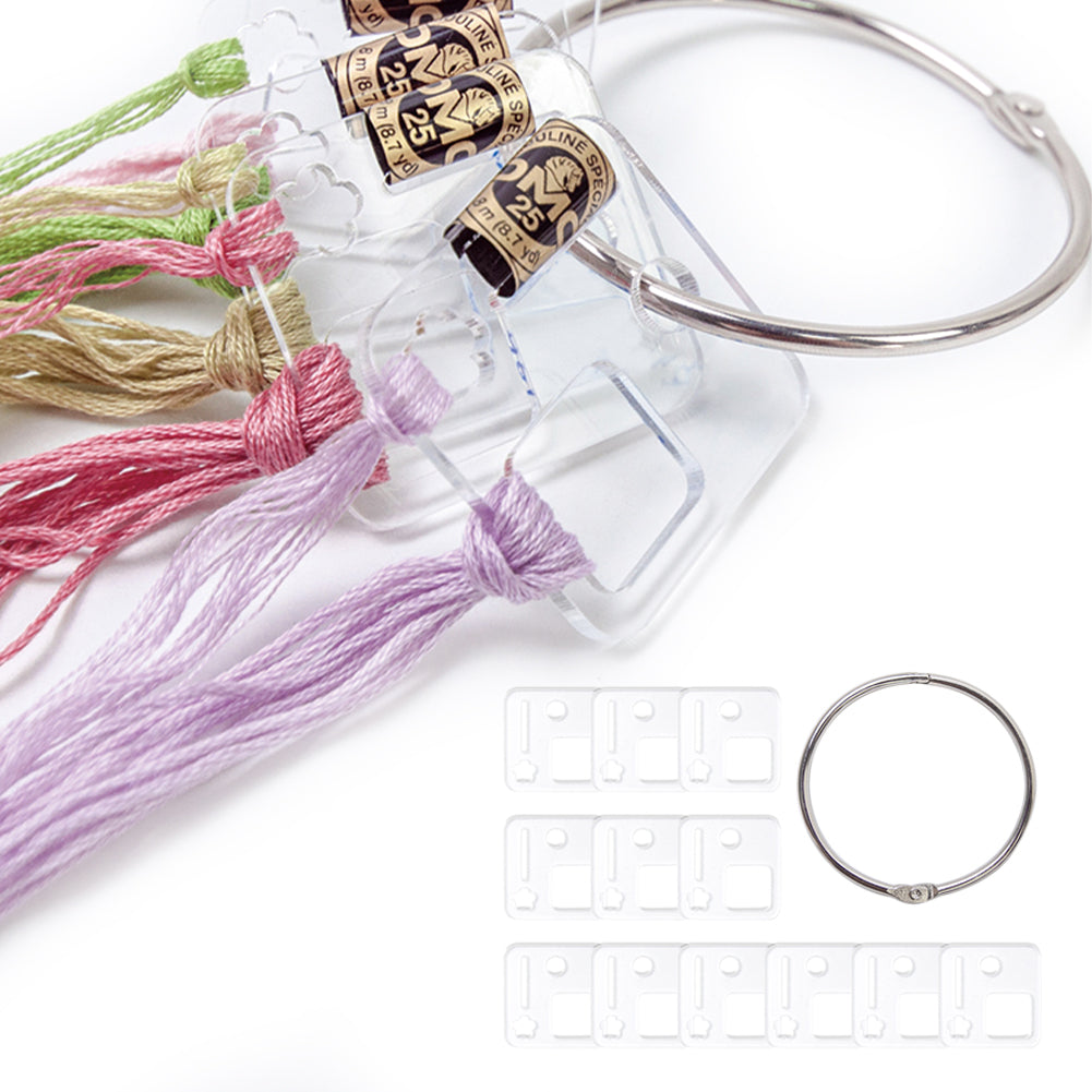 12Pcs Acrylic Cross Stitch Wire Wrapping Board Embroidery Thread Organizer Tool
