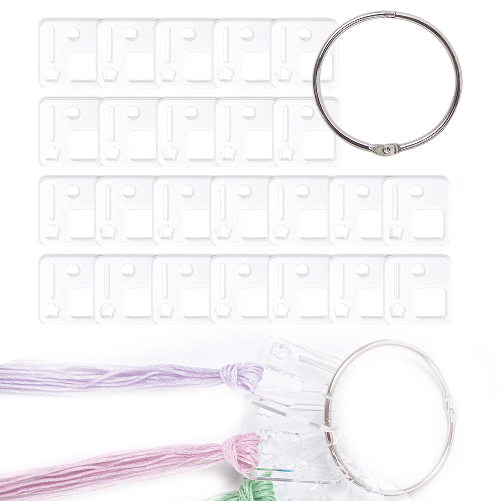 24Pcs Acrylic Cross Stitch Wire Wrapping Board Embroidery Thread Organizer Tool
