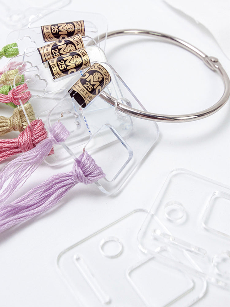24Pcs Acrylic Cross Stitch Wire Wrapping Board Embroidery Thread Organizer Tool