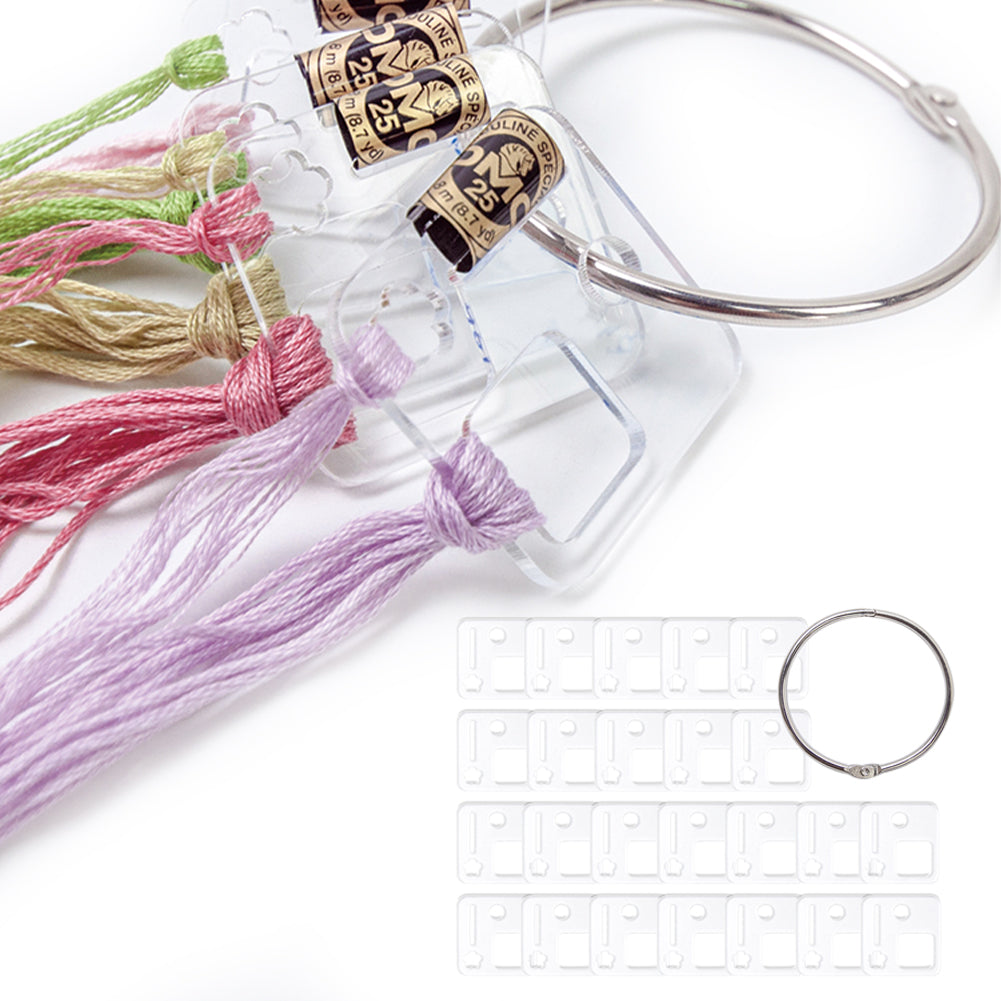 24Pcs Acrylic Cross Stitch Wire Wrapping Board Embroidery Thread Organizer Tool
