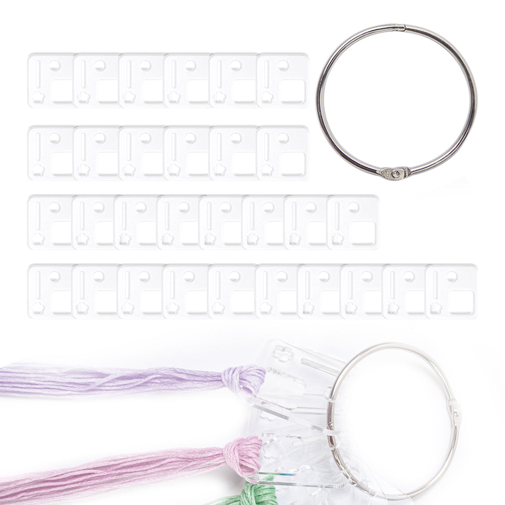 30Pcs Acrylic Cross Stitch Wire Wrapping Board Embroidery Thread Organizer Tool