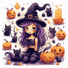 Load image into Gallery viewer, Pumpkin Witch Girl 30*30CM(Canvas) Full Round Drill Diamond Painting
