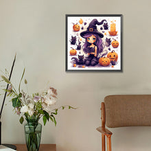 Load image into Gallery viewer, Pumpkin Witch Girl 30*30CM(Canvas) Full Round Drill Diamond Painting
