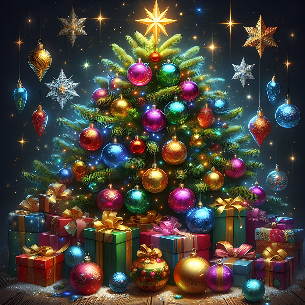 Christmas Tree 40*40CM(Canvas) Full Round Drill Diamond Painting
