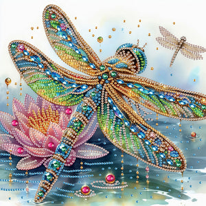 4PCS Dragonfly 30*30CM(Canvas) Partial Special Shaped Drill Diamond Painting