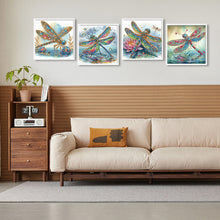 Load image into Gallery viewer, 4PCS Dragonfly 30*30CM(Canvas) Partial Special Shaped Drill Diamond Painting
