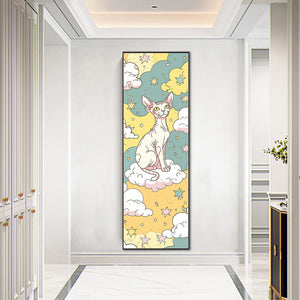 Cartoon Hairless Cat 30*90CM(Canvas) Full Round Drill Diamond Painting
