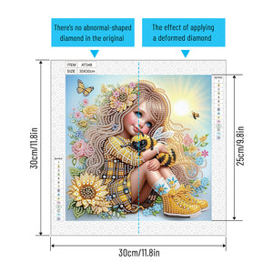 Cute Child 30*30CM(Canvas) Partial Special Shaped Drill Diamond Painting