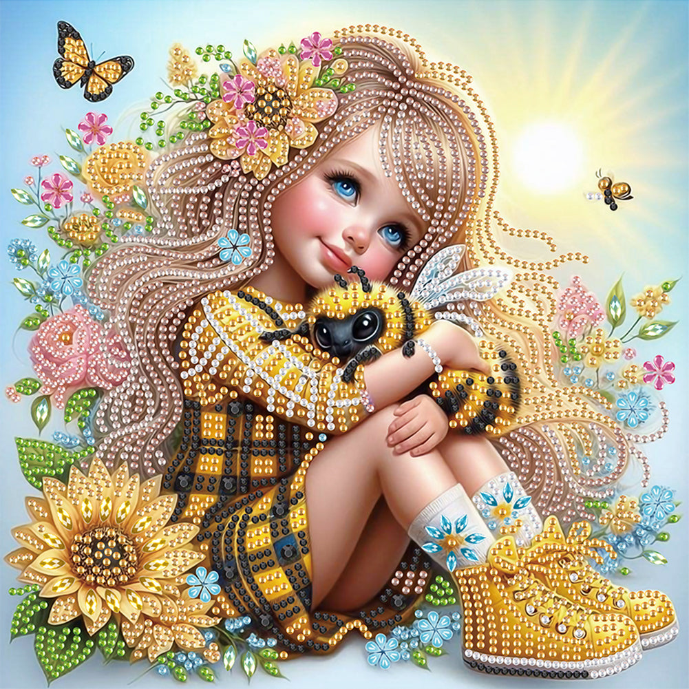 Cute Child 30*30CM(Canvas) Partial Special Shaped Drill Diamond Painting