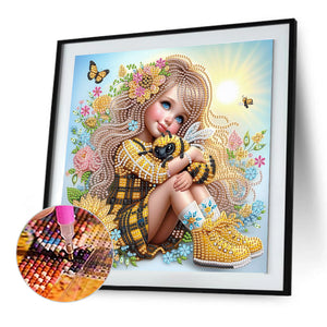 Cute Child 30*30CM(Canvas) Partial Special Shaped Drill Diamond Painting