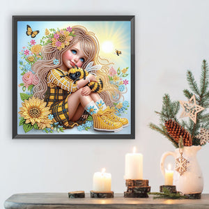 Cute Child 30*30CM(Canvas) Partial Special Shaped Drill Diamond Painting