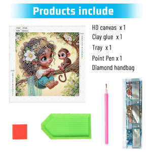 Cute Child 30*30CM(Canvas) Partial Special Shaped Drill Diamond Painting