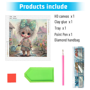 Cute Child 30*30CM(Canvas) Partial Special Shaped Drill Diamond Painting