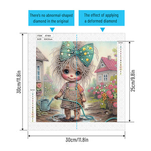 Cute Child 30*30CM(Canvas) Partial Special Shaped Drill Diamond Painting