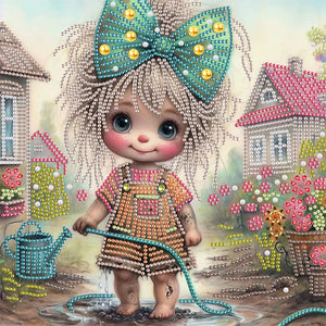 Cute Child 30*30CM(Canvas) Partial Special Shaped Drill Diamond Painting