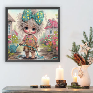 Cute Child 30*30CM(Canvas) Partial Special Shaped Drill Diamond Painting