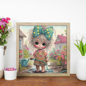 Cute Child 30*30CM(Canvas) Partial Special Shaped Drill Diamond Painting