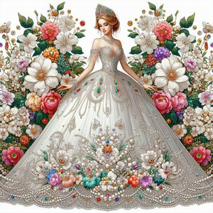 Beautiful Girl In A Wedding Dress 40*40CM(Canvas) Full Round Drill Diamond Painting