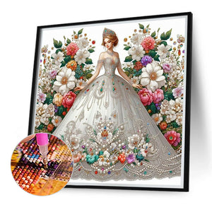 Beautiful Girl In A Wedding Dress 40*40CM(Canvas) Full Round Drill Diamond Painting