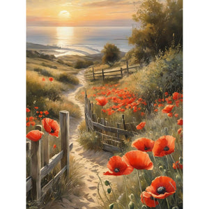2PCS Landscape 30*40CM(Canvas) Full Round Drill Diamond Painting