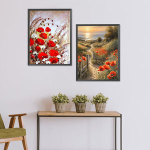 2PCS Landscape 30*40CM(Canvas) Full Round Drill Diamond Painting
